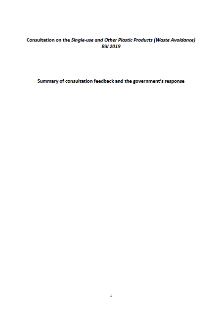 Consultation on the <i>Waste Avoidance Act 2019 </i>: Summary of feedback and response